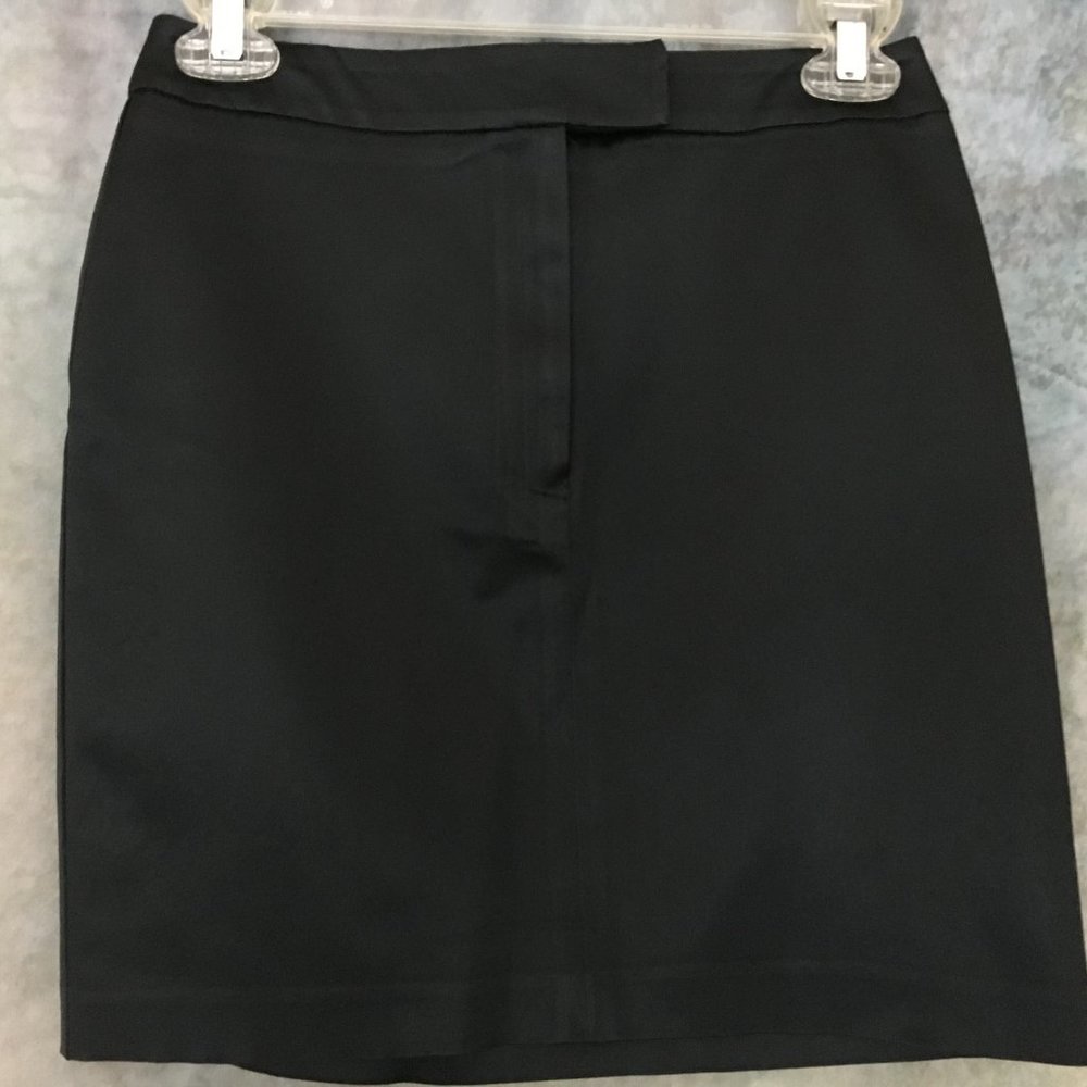 Black satin-stretch miniskirt